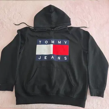 TOMMY JEANS 블랙 후드티 XL