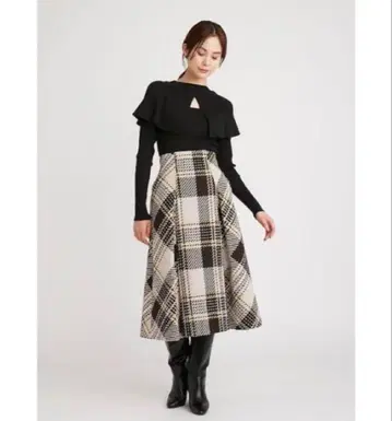 로빙 체크 스커트 SNIDEL
