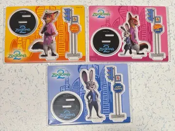 해피 복권 주토피아 아크릴 스탠드 G상 닉 주디 3개 세트