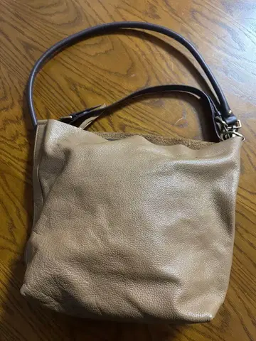 Paquet 파케 가죽 천연 가죽 베이지 숄더백