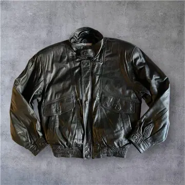 80s 90s archive 양가죽 레더 봄버 자켓 city boy