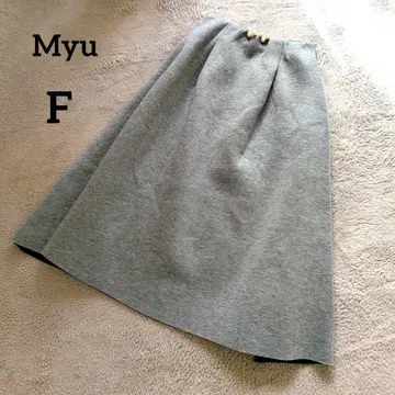 [뮤] 전후 2WAY 본딩 플레어 스커트 (F) 펄 그레이