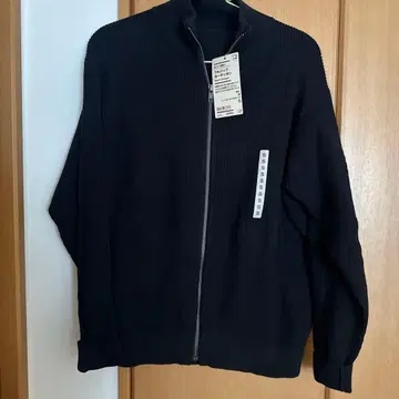 무인양품 블랙 풀 집업 가디건 남성용