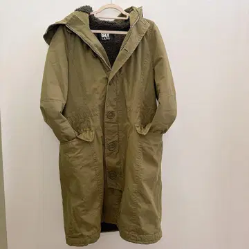 SLY LANG 플리스 안감 모즈 코트 카키색 아우터