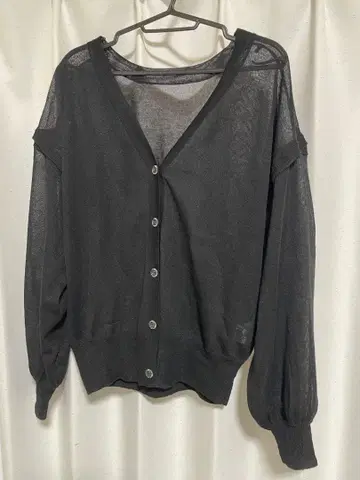 클리어 버튼 시어 루즈 가디건 CHICO