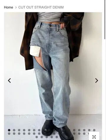 CUT OUT STRAIGHT DENIM 사이즈 S 라이트 블루