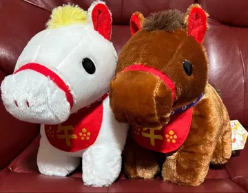 복을 부르는 오시 JB 사이즈 봉제 인형 하쿠바짱 차이로짱 2점 세트