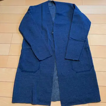 LAITERIE 블루 롱 코트 롱 가디건