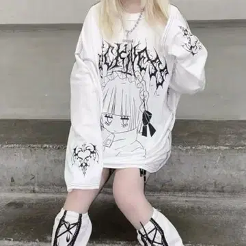 볼칸 & 아프로디테 AZ BIG 긴팔 티셔츠 화이트