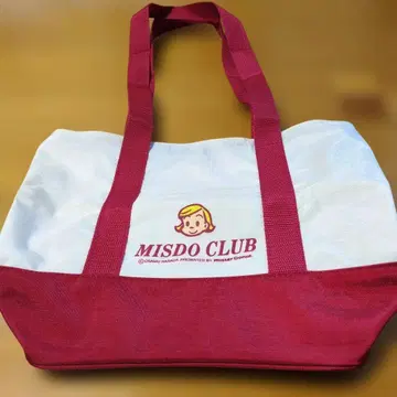 MISDO CLUB 토트백 화이트/레드