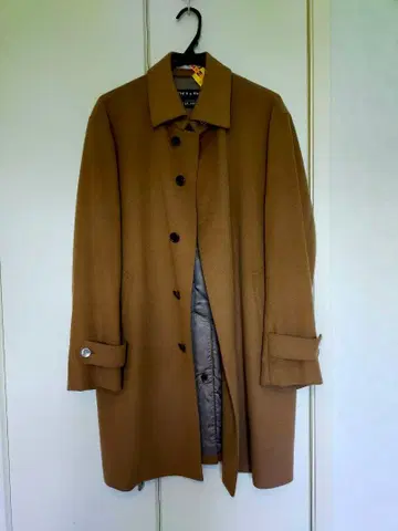 CHAPS 베이지 캐시미어 혼방 스텐카라 코트