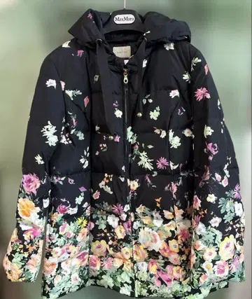 로즈 티아라 꽃무늬 다운 자켓