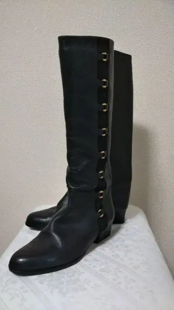 BALLY 블랙 가죽 롱 부츠 36 1/2