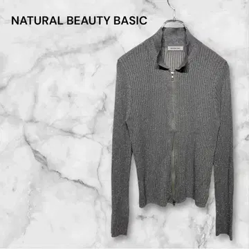 내추럴 뷰티 베이직 긴팔 니트 스웨터 집업 M 사이즈