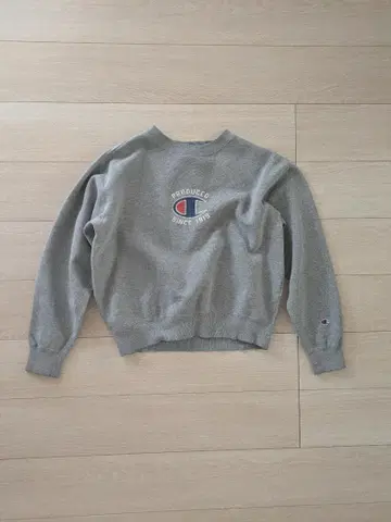 Champion 챔피온 맨투맨 M 그레이 파랑 택 복각 속기모