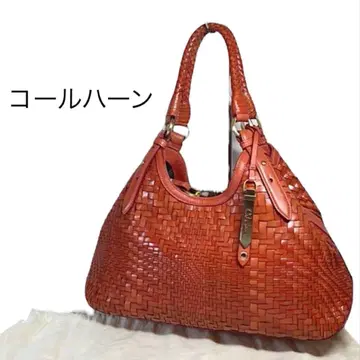 콜한 숄더 숄더 핸드 가죽백 오렌지 레드