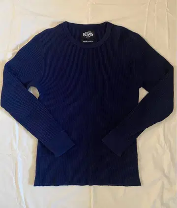 BEAMS 네이비 써멀 와플 롱 T셔츠