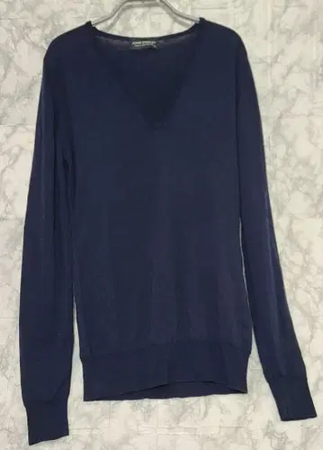 존스메들리 브이넥 니트 얇은 소재 메리노울 S 네이비 긴팔