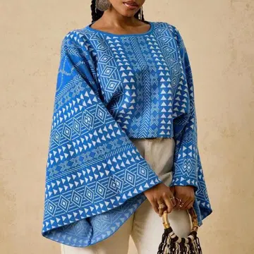 변형 디자인 볼륨 소매 크롭 니트 빅 XL 미사용 새상품