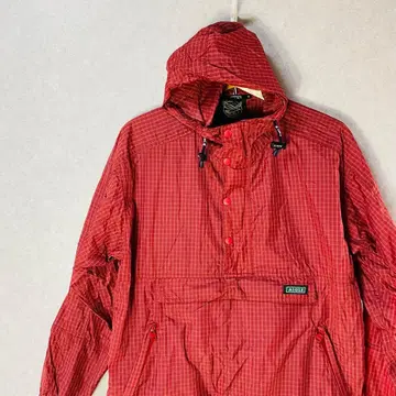 AIGLE 체크 무늬 레드 나일론 자켓 M