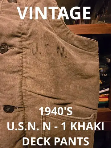 1940'S U.S.N. DECKPANTS KHAKI MEDIUM