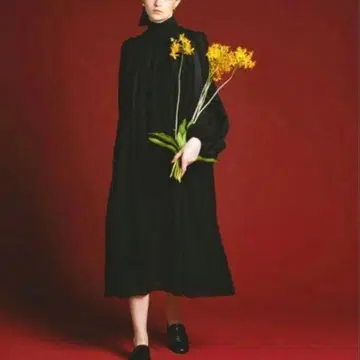 피에누 PINUE 보레 롱 원피스 marron 시어 포멀