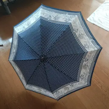 No.1437 네이비 도트 무늬 접이식 우산