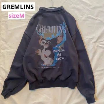 그렘린 기즈모 카라 부착 맨투맨 백 프린트 다크 그레이 사이즈 M