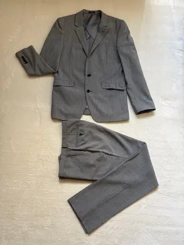 SUIT SELECT 그레이 스트라이프 비즈니스 정장