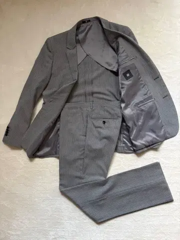 SUIT SELECT 그레이 스트라이프 비즈니스 정장