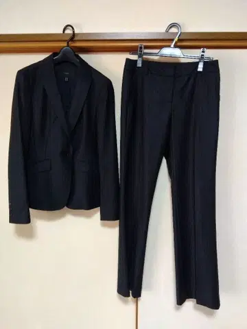 ICB 여성용 11호 다크 네이비 스트라이프 수트 일본제
