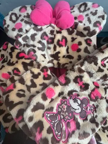 미니 마우스 레오파드 무늬 플리스 캡