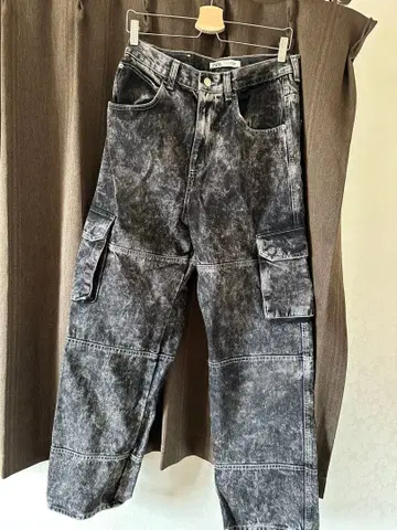 그레이 워시 가공 카고 팬츠