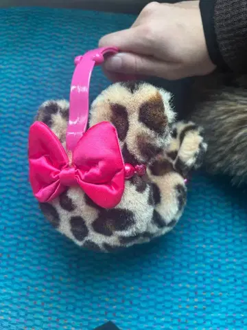 레오파드 무늬 리본 포함 머리띠