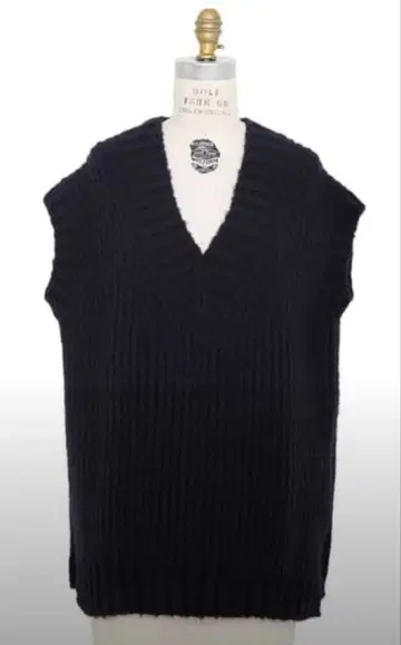 미사용 Drawer 울 나일론 골지 편직 V넥 베스트