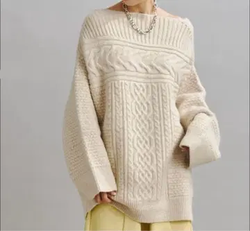 doudou 두두 케이블 오프 터틀 튜닉 니트