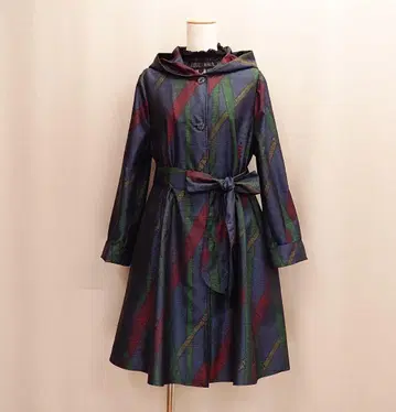 기모노 리메이크 후드 부착 플레어 코트