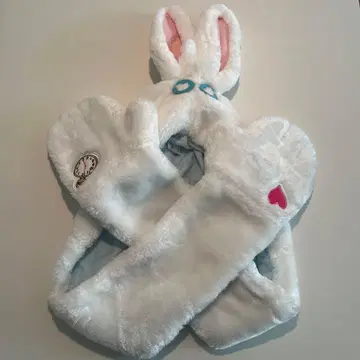 이상한 나라의 앨리스 화이트 토끼 머플러 팬캡