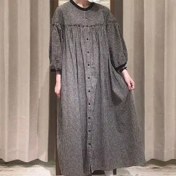 사만사 모스모스 배색 개더 원피스