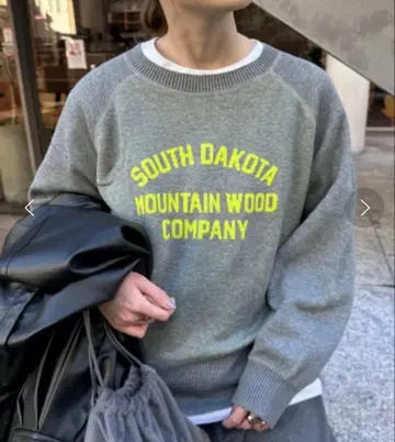 CIAOPANIC TYPY 사이드 슬릿 칼리지 오버 니트 그레이