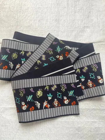 반폭 오비 2 새상품급 긴 길이 리버서블 보물 모음