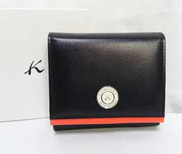 키타무라 가죽 접이식 지갑 다크 블루