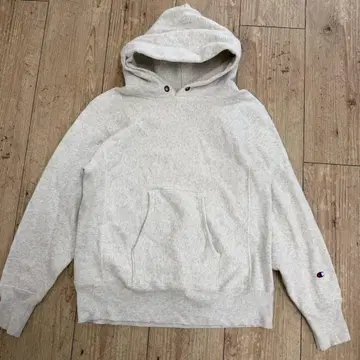 Champion 그레이 후드 부착 후드티 M 파랑 택