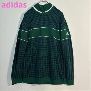 미사용 adidas 골프 모크넥 스웨터 하운드투스 칼리지 그린 M