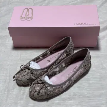 프리티 발레리나 라운드토 베이지 레이스 리본 36