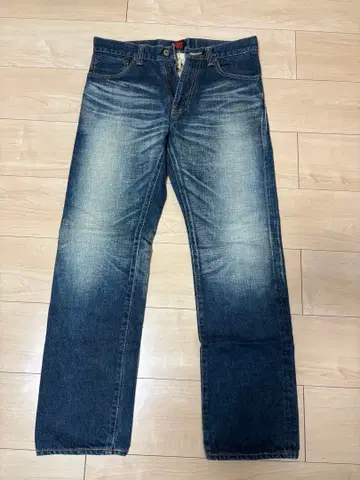 CALEE 다크 블루 스트레이트 레그 데님