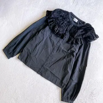 메리제니 [ M ] 오팔 플라워 케이프 블라우스 프릴 벨로아 꽃무늬