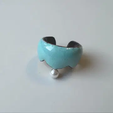 칠보 세공 이어커프 펄 장식