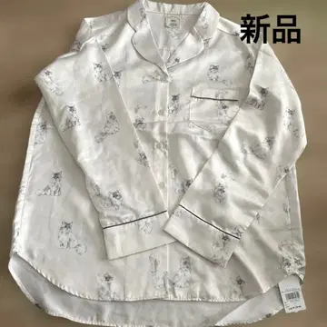 젤라토 룸웨어 긴팔 셔츠 폴리에스테르 핑크 고양이 새상품