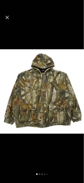 구제 의류 리얼트리 패딩 자켓 후드티 올 패턴 사이즈 표기: 3XL